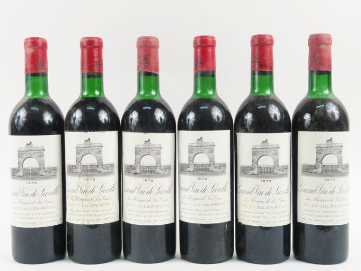 6 BOUTEILLES CHÂTEAU LEOVILLE LAS CASES GCC ST JULIEN - 1973 - 3 BG/2 