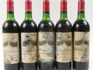 Vente aux enchères 5 BOUTEILLES CHÂTEAU CANON 1er GCC ST EMILION - 1975 - 3 LB/3 LB-HEP/E