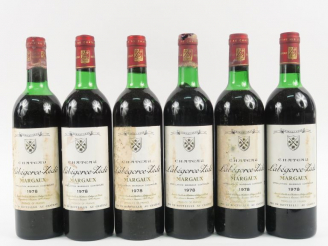 Vente aux enchères 6 BOUTEILLES CHÂTEAU LABEGROCE ZEDE MARGAUX - 1978 - 3 BG/2 LB/1 HEP/2