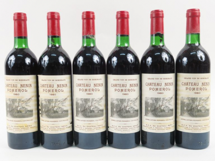 6 BOUTEILLES CHÂTEAU NENIN POMEROL -1980 - BG