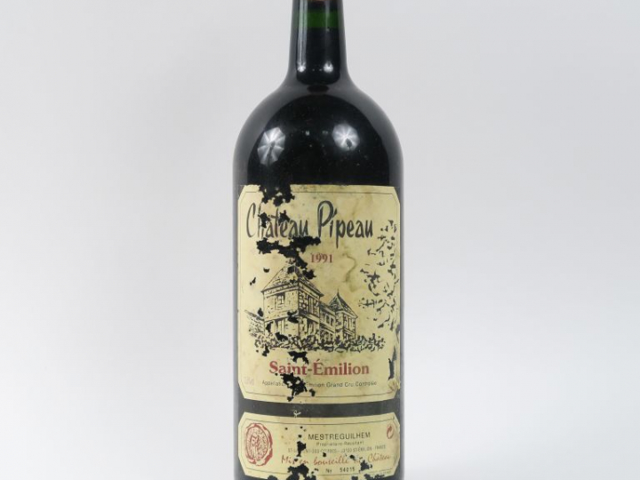 1 DOUBLE MAGNUM CHÂTEAU PIPEAU GC ST EMILION - 1991 - CBO - CAPS CIRE 