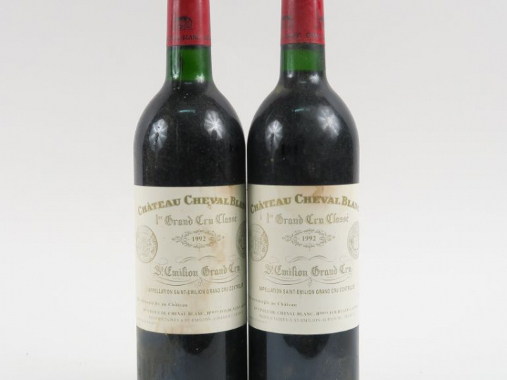 2 BOUTEILLES CHÂTEAU CHEVAL BLANC 1er GCC ST EMILION - 1992 - BG