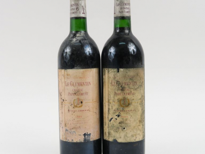 2 BOUTEILLES LE CLEMENTIN DU CHÂTEAU PAPE CLEMENT - 1993 - ELA