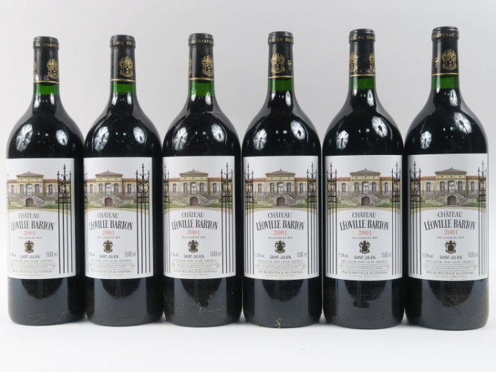 6 MAGNUMS CHÂTEAU LEOVILLE BARTON GCC ST JULIEN - 2001 - CBO