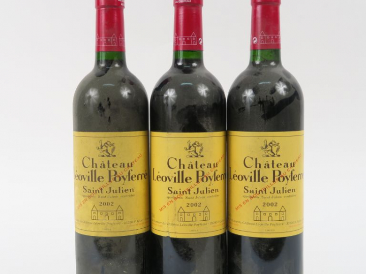 3 BOUTEILLES CHÂTEAU LEOVILLE POYFERRE GCC ST JULIEN - 2002