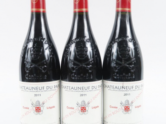 Vente aux enchères 3 BOUTEILLES CHATEAUNEUF DU PAPE 'CUVEE LEGATS' J.M. ROYER - 2011