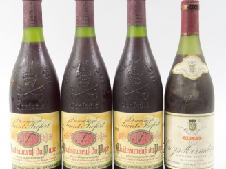 Vente aux enchères 4 BOUTEILLES : 3 BOUTEILLES CHATEAUNEUF DU PAPE DOMAINE ST PREFERT 198