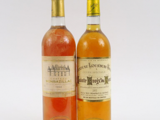 Vente aux enchères 2 BOUTEILLES : 1 CHÂTEAU LOUSTEAU STE CROIX DU MONT 2002 - 1 MONBAZILL