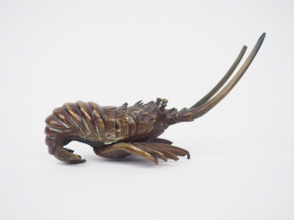 Vente aux enchères Sujet en bronze "Langouste". Japon, XIXème siècle. Long. 17 cm  (petit