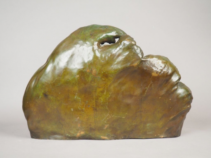 Aristide de RANIERI. "La vague".  Sculpture en bronze à patine brune. 