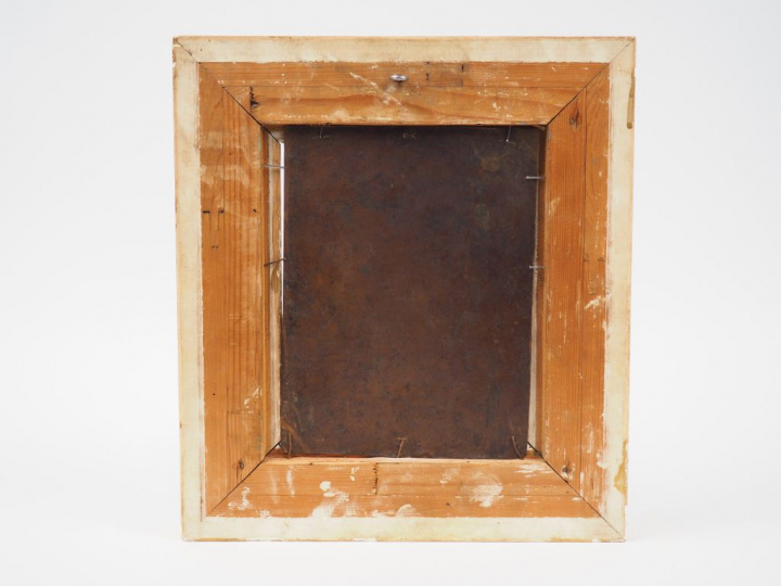 Ecole française fin XVIIe. "Sainte Marie Madeleine". Huile sur cuivre.