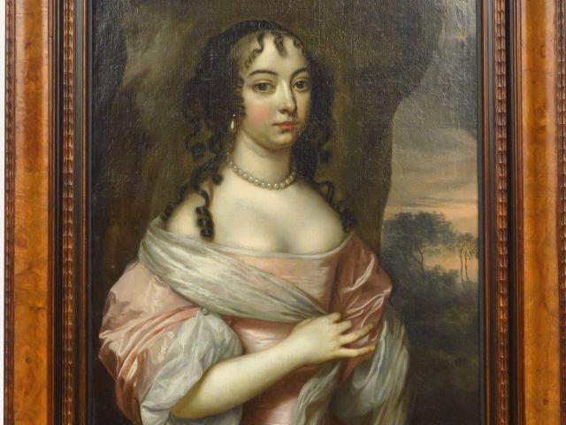 Ecole Hollandaise  XVIIème "Jeune femme au collier de perles"  Huile s