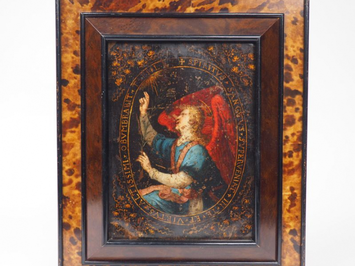 Ecole française fin XVIIe. "Archange". Huile sur cuivre. Dim. : 23 x 1