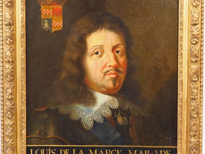 Ecole française XVIIème. "Portrait de Louis de La Marck". Huile sur to