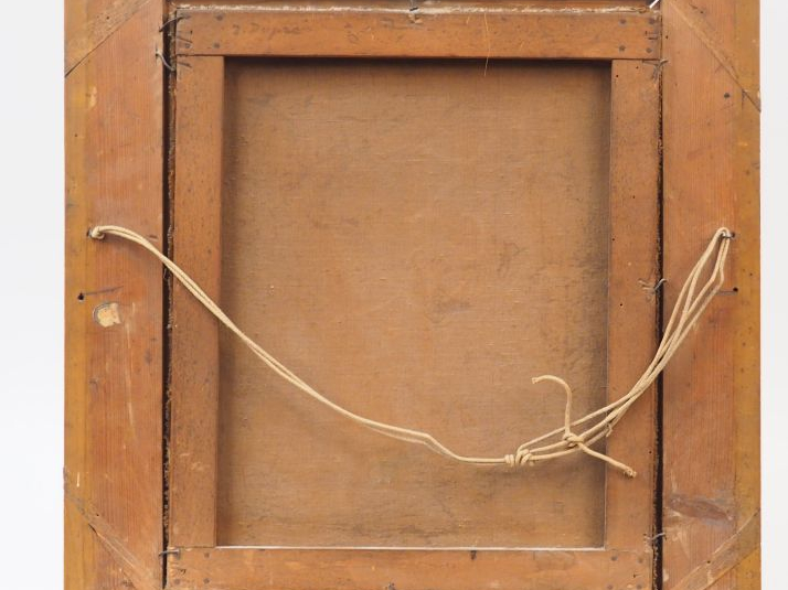 Ecole française XIXème. 'Lavandières'.  Huile sur toile. Dim. : 46 x 3