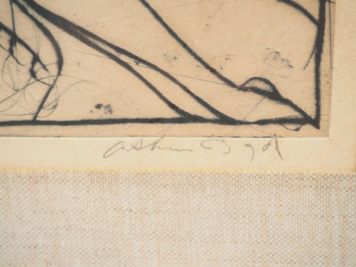 Arthur BOYD "Composition abstraite", "Figure with Brasso Tin". Deux di