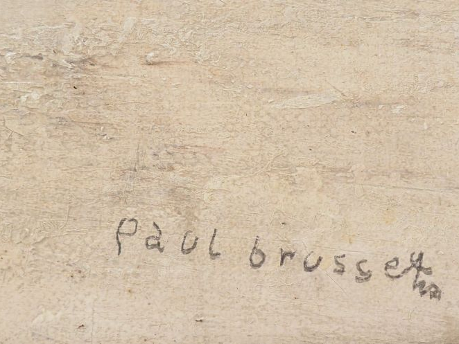 Paul BRUSSET. "Les Tuileries". Grande huile sur toile, signée en bas à