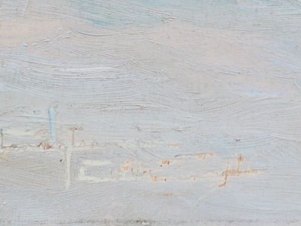 Marcel CLEMENT. "Dundees au large d'Oléron".  Huile sur panneau, signé