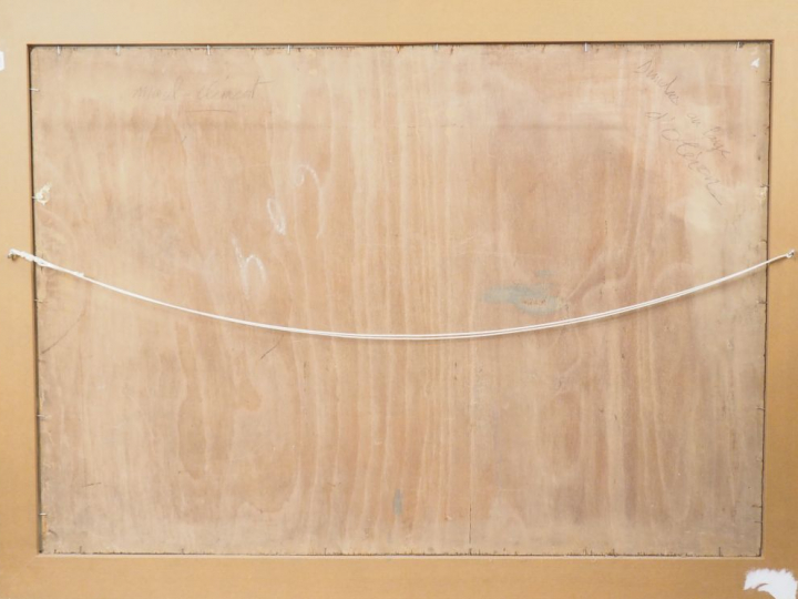 Marcel CLEMENT. "Dundees au large d'Oléron".  Huile sur panneau, signé