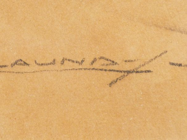 LAUNAY. "Nue allongée". Dessin signé en bas à droite. Dim. 49 x 93 cm
