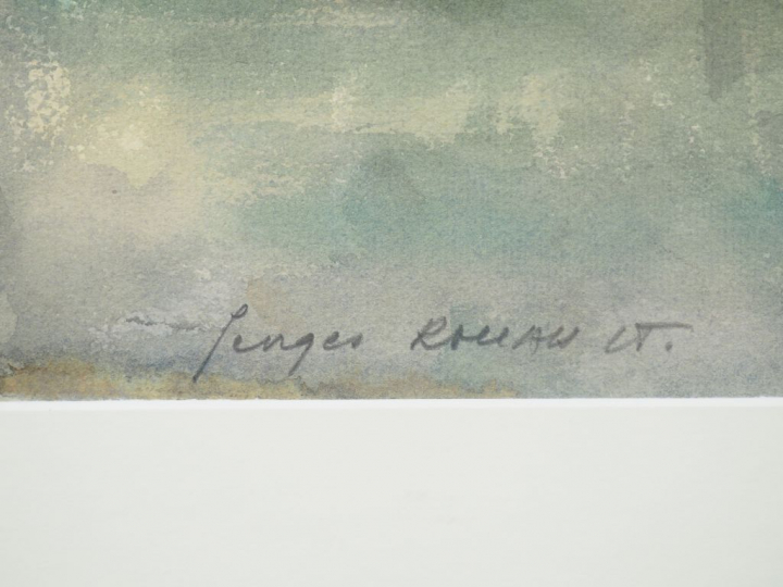 Georges ROUAULT. "La Seine à Paris". Aquarelle, signée en bas à gauche