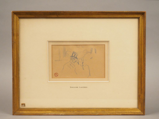 Vente aux enchères Henri de TOULOUSE LAUTREC. "Un couple". Dessin, monogrammé en bas à ga