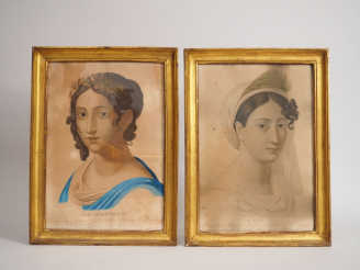 Vente aux enchères Suite de quatre lithographies en couleurs début XIXème. "Allégorie des