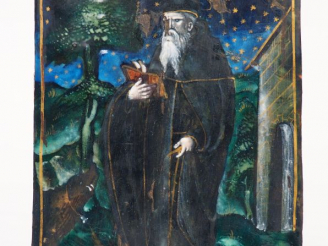 Vente aux enchères 	Plaque en émail peint polychrome avec rehauts d’or représentant Saint