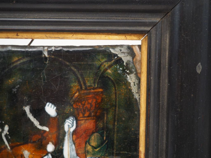 	Plaque en émail peint polychrome avec rehauts d’or représentant le Co