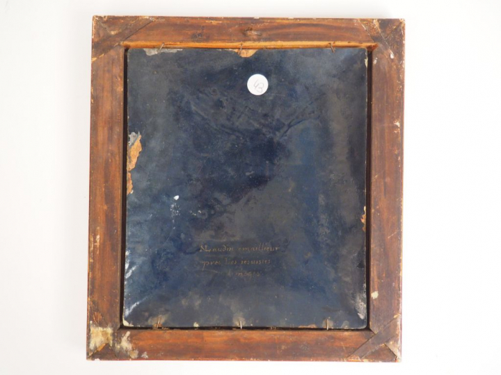 Plaque en émail peint polychrome représentant saint Eutrope de Saintes