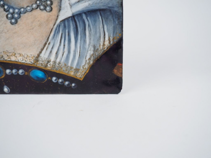 	Plaque en émail peint polychrome avec rehauts de dorure représentant 