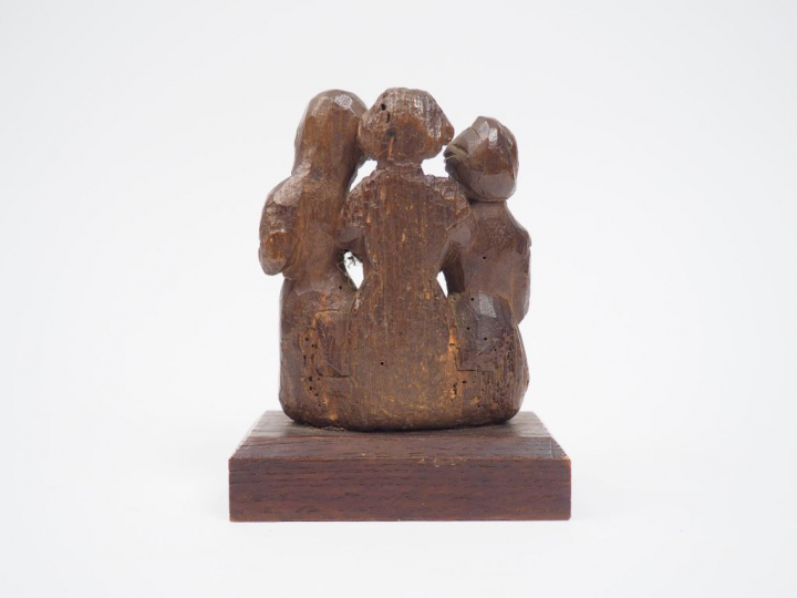 	Groupe en bois sculpté fin XVIème - début XVIIème  « Trois personnage