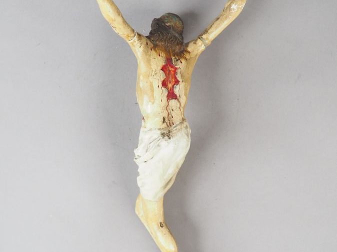 Christ en papier maché et polychromé. Espagne, XVIII- XIXème siècle.  