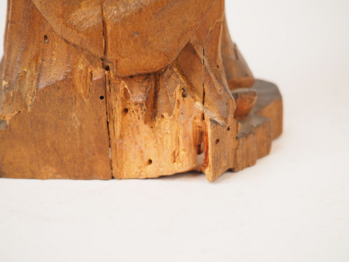 Sujet début XIXIème en bois sculpté "Evêque" H. 35 cm  (petits manques