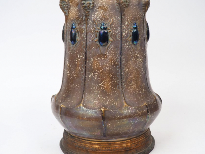 AMPHORA.  Eduard Stelmacher. Grand vase Art déco en céramique, à décor