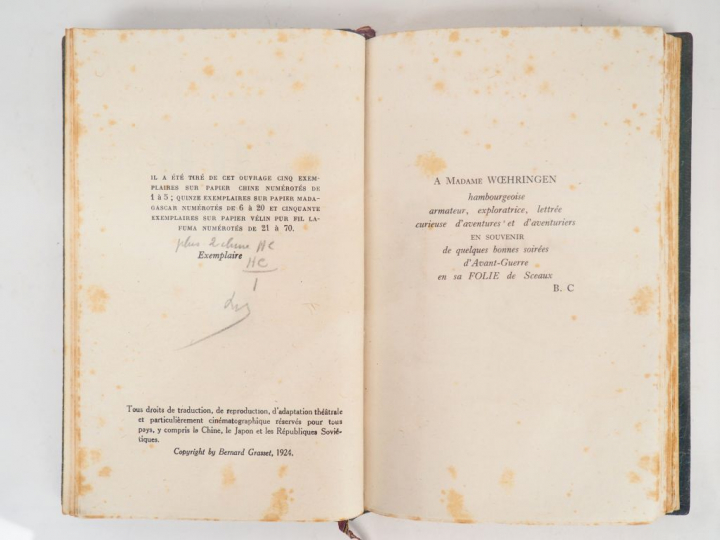 CENDRARS (Blaise). L’or. La merveilleuse histoire du général Johann Au