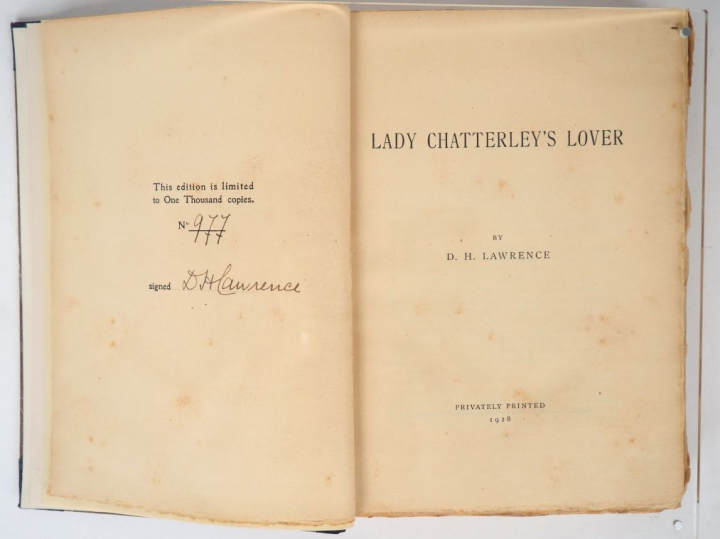 LAWRENCE (D.H.). Lady Chatterley’s lover. Florence, Privately Printed,