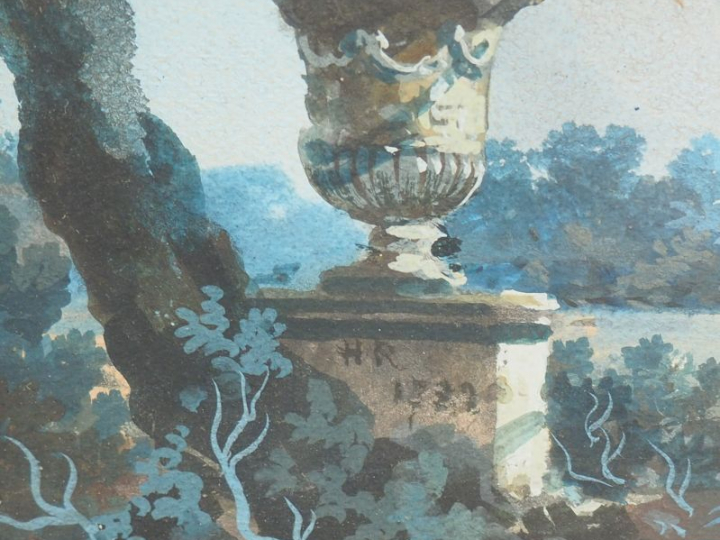 	Dans le goût du XVIIIème siècle « Personnages se promenant dans des r