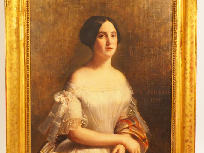 C. de JUILLERAT  « Portrait de Caroline de Fernex » Huile sur toile.  