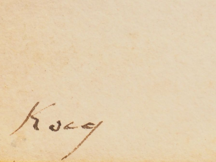 	G. LEFEVRE. « La Grève » Aquarelle.  Signée en bas à droite. Dim. 24 