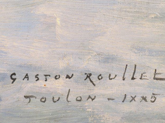 Gaston ROULLET  "Toulon" Huile sur toile.  Signée en bas à droite et s