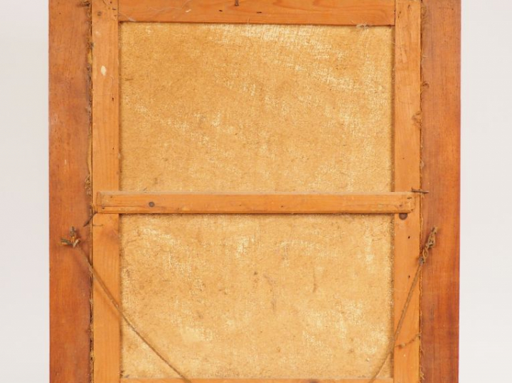 Ecole Malgache. « Jeune fille au pilon avec sa mère » Huile sur toile.