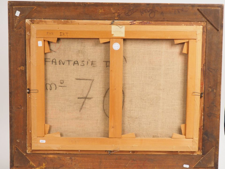 Antoni CLAVÉ  "Nature morte sur fond rouge" Huile sur papier marouflée