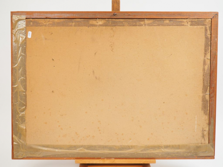 Etienne CHEVALIER  « Paysage d’Afrique du Nord » Huile sur panneau. Si