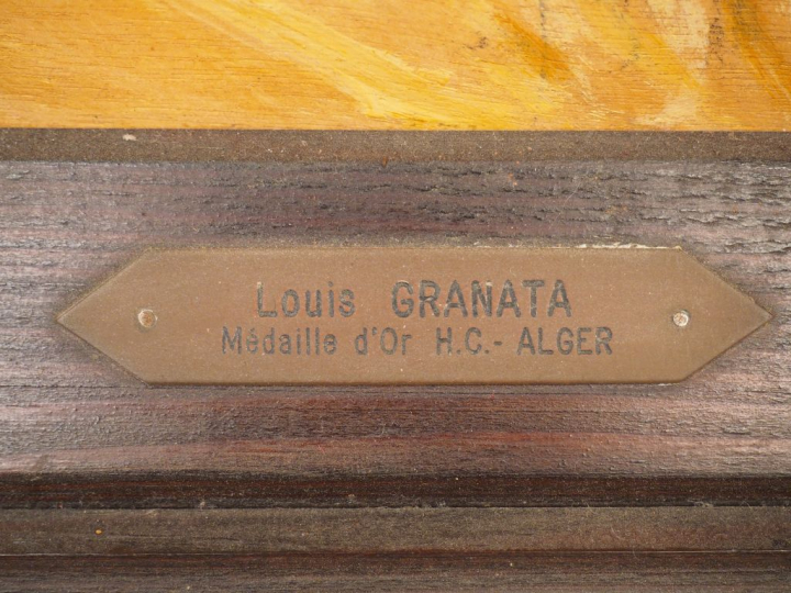 Louis GRANATA  "Portrait d'arabe" Huile sur panneau. Signée en bas à d