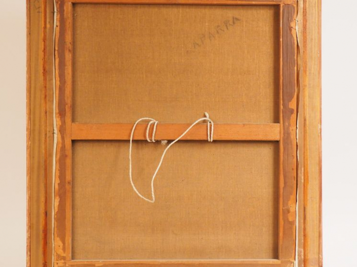 	W. LAPARRA « La partie de pelote » Huile sur toile. Signée en bas à g