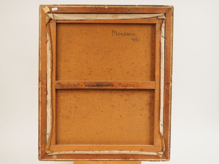 MONDZAIN « Chemin sous les arbres » Huile sur toile.  Signée en bas à 