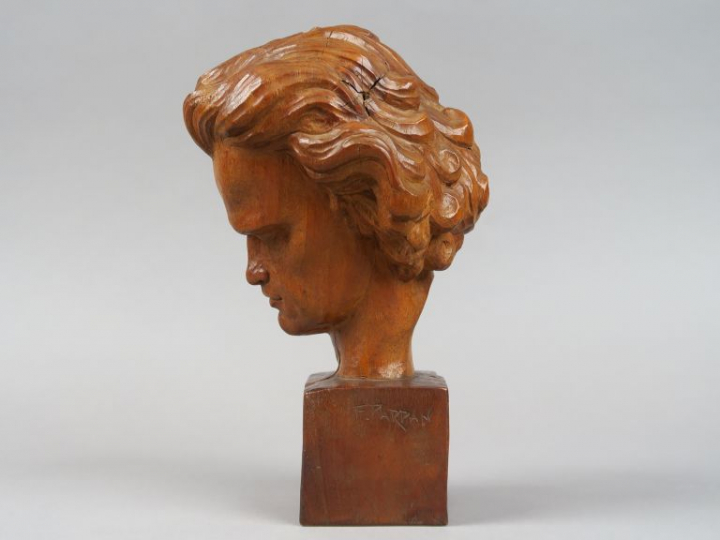 Ferdinand PARPAN "Beethoven" Sujet en bois sculpté.  Signé.  H. 23 cm 