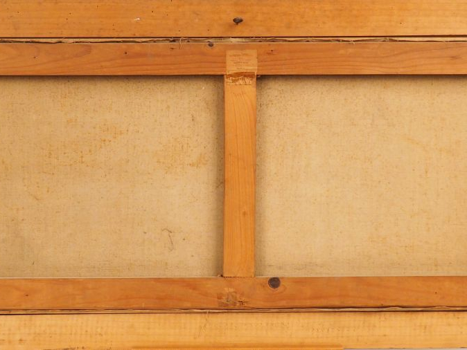 	Léopold SURVAGE.  "Homme dans la ville". Huile sur toile.  Signée en 