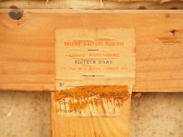 	Léopold SURVAGE.  "Homme dans la ville". Huile sur toile.  Signée en 